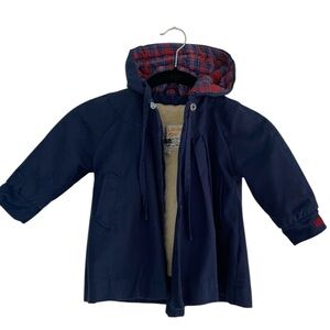 LONDON FOG Toddler Blue Faux Fur Lined Swing Hooded Jacket  Size: 2T